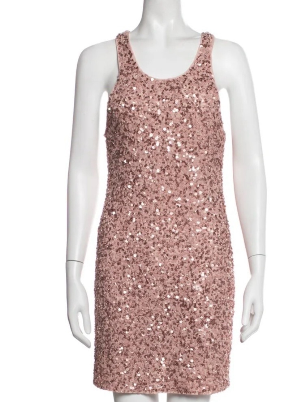 Alice + Olivia Rose Pink Sequin Racer tank Mini Dress